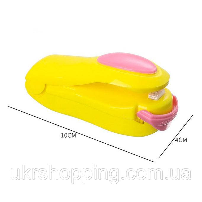 Мини запайщик пакетов - склеиватель пакетов "Korea Type Mini Sealing" Желтый с розовым, ручной запайщик (SH) - фото 4 - id-p1777417795