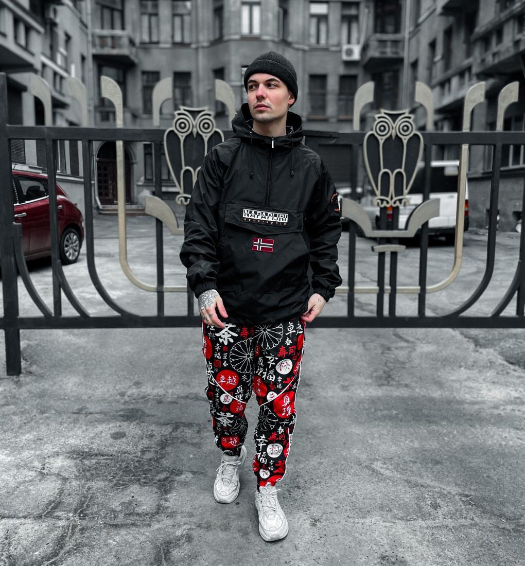 Анорак мужской Напапири Черный весенний анорак Napapijri с капюшоном ...