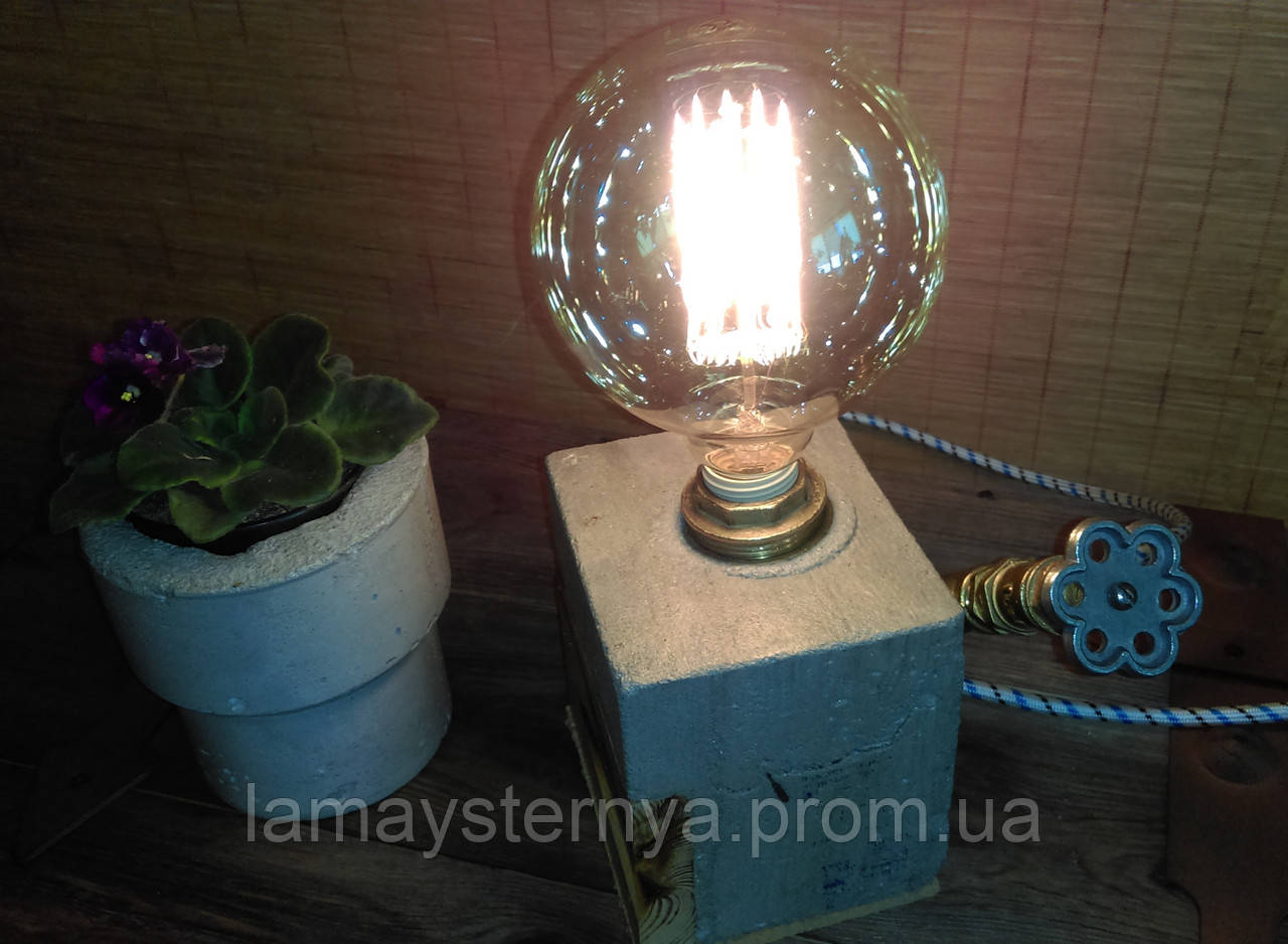 Светильник лофт из бетона "Куб" - фото 4 - id-p1777425533