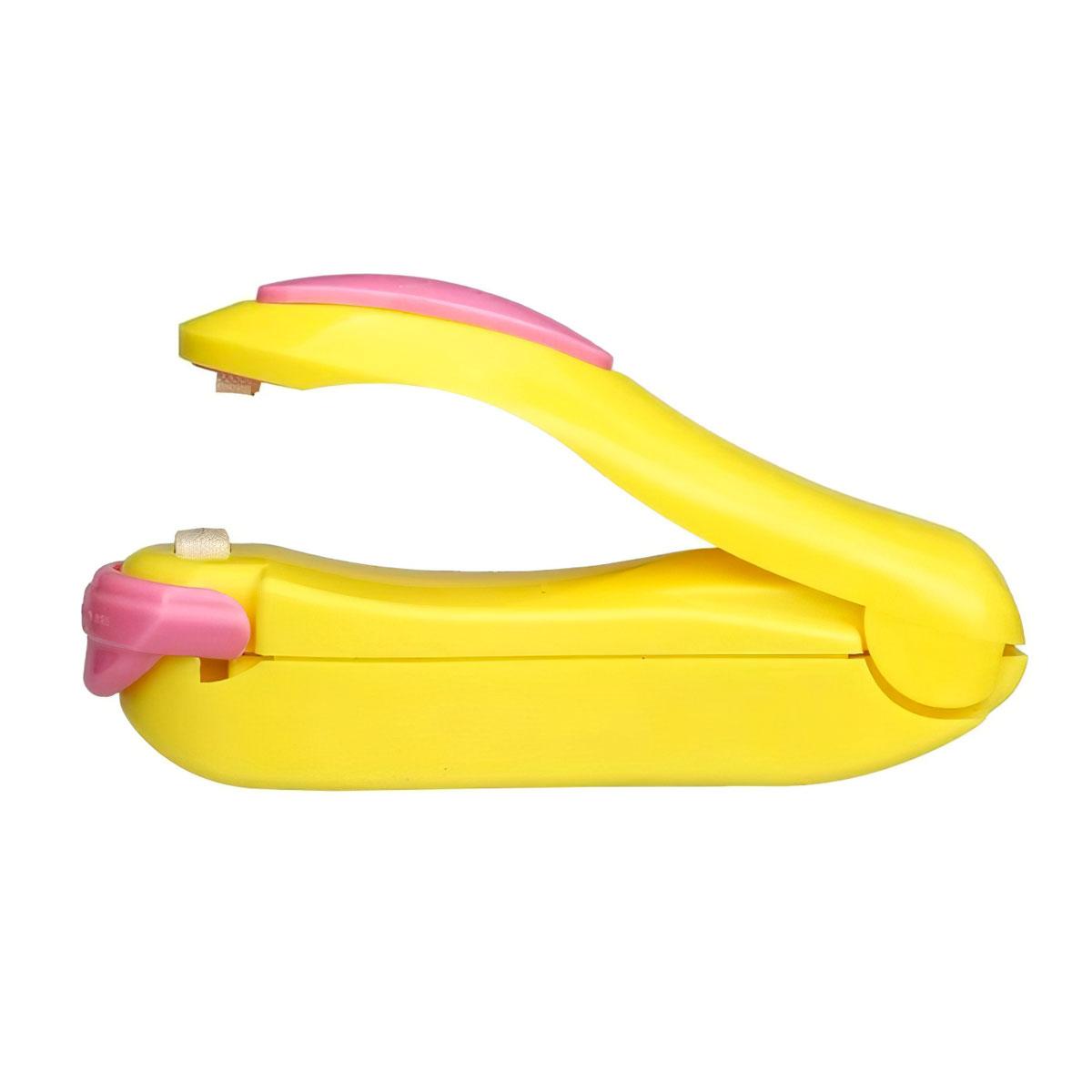 Мини запайщик пакетов - склеиватель пакетов "Korea Type Mini Sealing" Желтый с розовым, ручной запайщик (ZK) - фото 5 - id-p1777423777