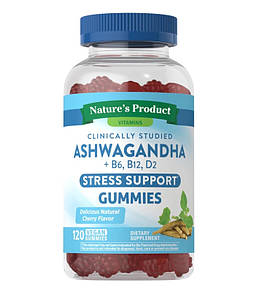 Екстракт кореня ашвагандха Nature's Truth Ashwagandha + B6, B12, D2 Stress Support 120 жув.