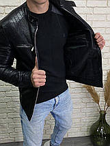 Стильна чоловіча куртка на підкладці Матеріал "Еко Шкіра" 46, 48, 50, 52, 54, 56 розмір 46, фото 3