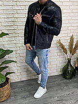 Стильна чоловіча куртка на підкладці Матеріал "Еко Шкіра" 46, 48, 50, 52, 54, 56 розмір 46, фото 4