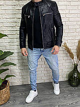 Стильна чоловіча куртка на підкладці Матеріал "Еко Шкіра" 46, 48, 50, 52, 54, 56 розмір 46, фото 2