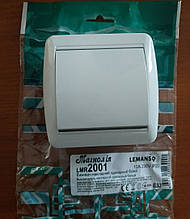 Вимикач накладний одноклавішний LEMANSO Магнолія білий LMR2001 10 А 250 V IP20
