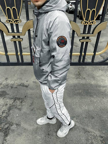 Анорак мужской Напапири Серый весенний анорак Napapijri с капюшоном ...