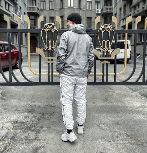 Анорак мужской Напапири Серый весенний анорак Napapijri с капюшоном ...