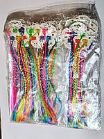Цветные косички плетенные с заколками 72шт