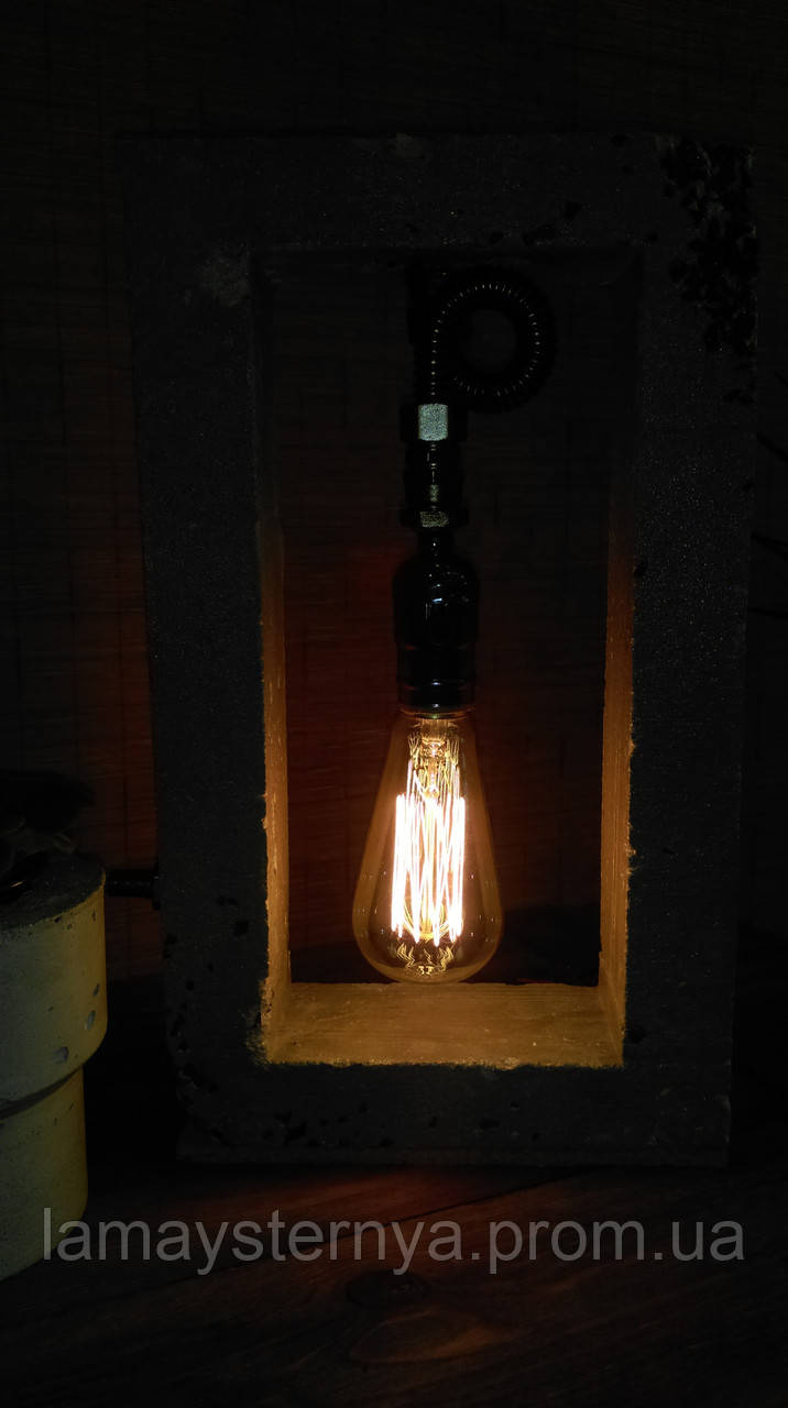 Светильник лофт из бетона "Рамка" - фото 7 - id-p1777428884