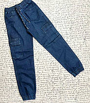 Модні джинси-джоггеры на гумці для хлопчика, р. 13-17 років темно-сині