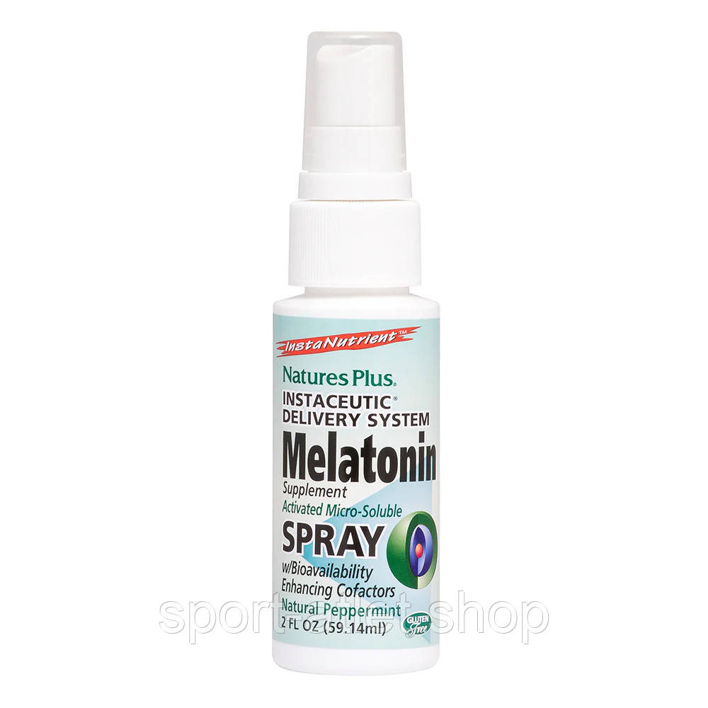 Натуральна добавка Natures Plus Melatonin Spray, 60 мл Перцева м'ята