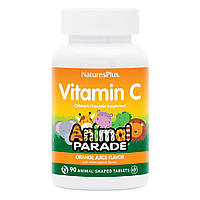 Витамины и минералы Natures Plus Animal Parade Vitamin C, 90 жевательных таблеток Апельсин