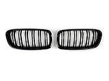 Решітка радіатора ніздрі M3 стиль BMW 3 series F30 F31 чорний глянець 2 шт., фото 4