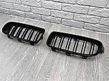 Решітка радіатора ніздрі M3 стиль BMW 3 series F30 F31 чорний глянець 2 шт., фото 2