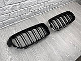 Решітка радіатора ніздрі M3 стиль BMW 3 series F30 F31 чорний глянець 2 шт., фото 3