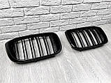 Решітка радіатора ніздрі M стиль BMW X3 G01 / X4 G02 чорний глянець 2 шт., фото 2