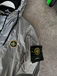 Вітровка чоловіча Stone Island куртка осінь-весна демісезонна водовідштовхувальна сіра. Живе фото, фото 7