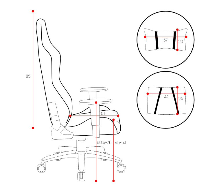 Геймерское кресло Diablo X-One 2.0 Black&Red - фото 10 - id-p1777441172