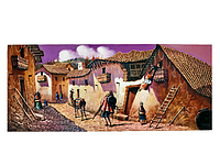 Картина "Горный массив" масляными красками, 50*119,5 см, Перу (Kov029)