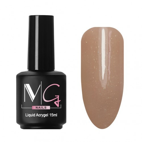 Акрил-гель рідкий MG Nail Liquid Acrygel №10 Темно-бежевий з мікроблиском 15 мл, фото 1