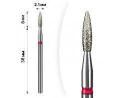 Фреза алмазне полум'я червона насічка Mart Корея 2.1 М-050