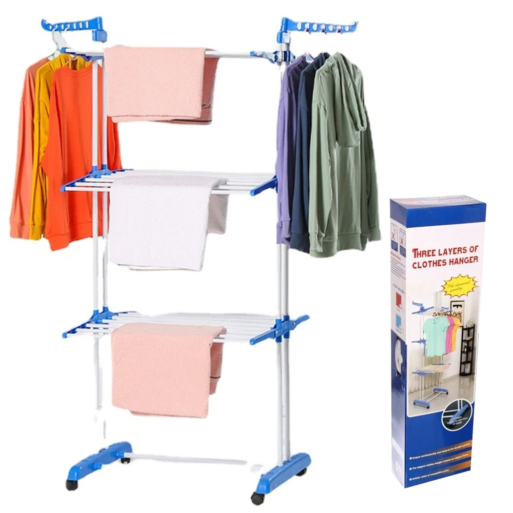 Складна сушарка для білизни до 50кг (172х73х64см) Garment Rack / Багатоярусна вертикальна сушарка для одягу, фото 1
