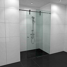 Скляна душова кабіна Аметист розсувна система дверей скло прозоре 1400х2000 мм (БЦ-стіл ТМ)
