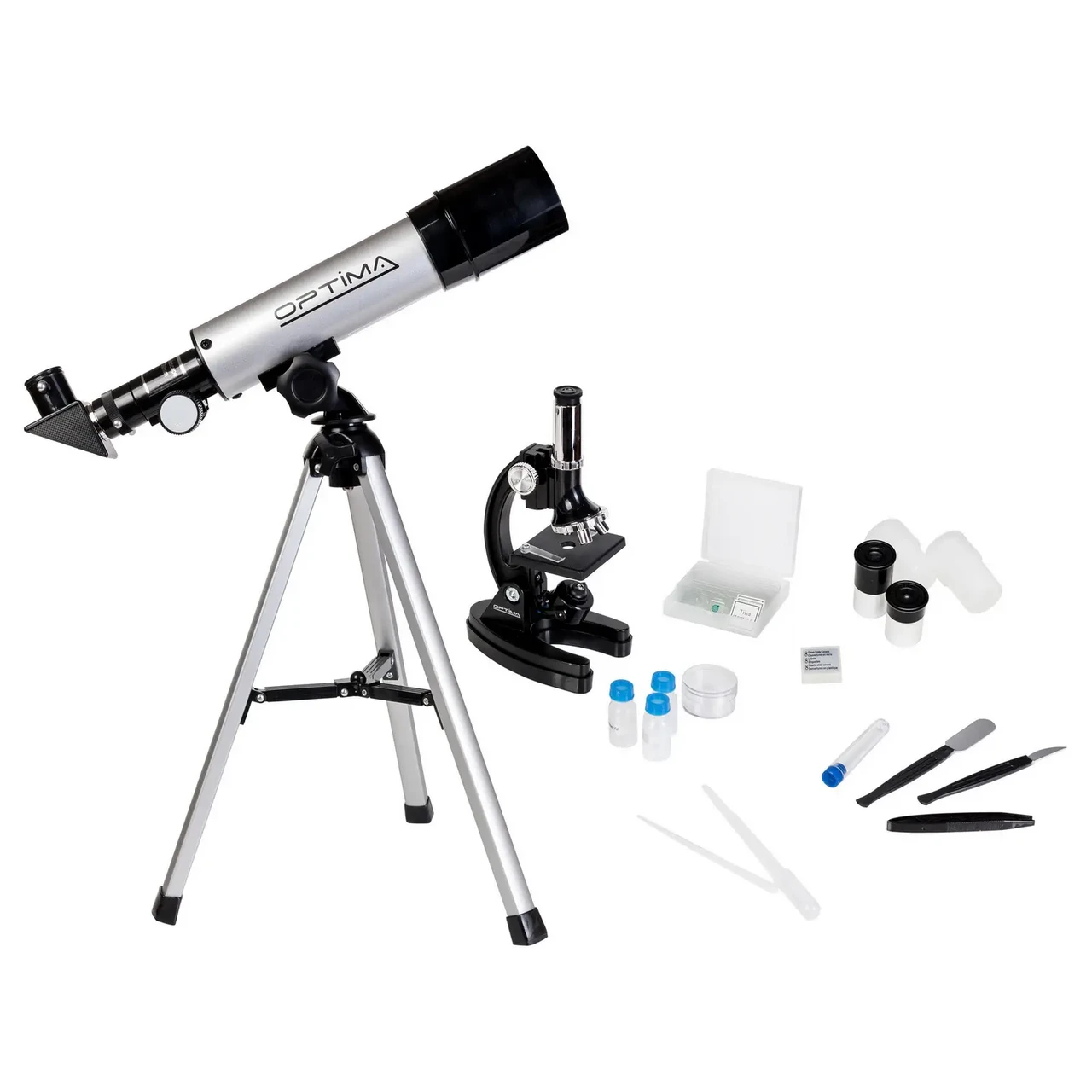 Микроскоп оптический Optima Universer 300x-1200x+ Телескоп 50/360 в кейсе Подарочный набор Телескоп \Микроскоп - фото 1 - id-p1777462011