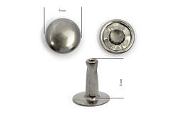 Хольнітени для шкіри і тканини 9*9мм Темний нікель