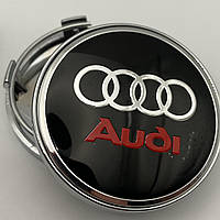 Колпачок с логотипом Audi 60 мм 56 мм ауди Чёрно-красный