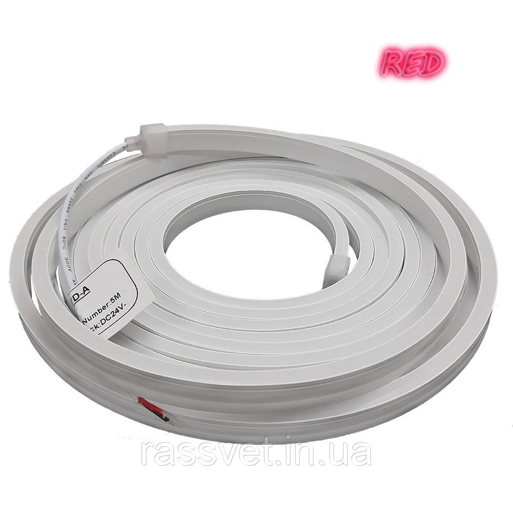 Світлодіодний неон 2835-120-IP65-R-6-24 W16C0TD-A red (12900)