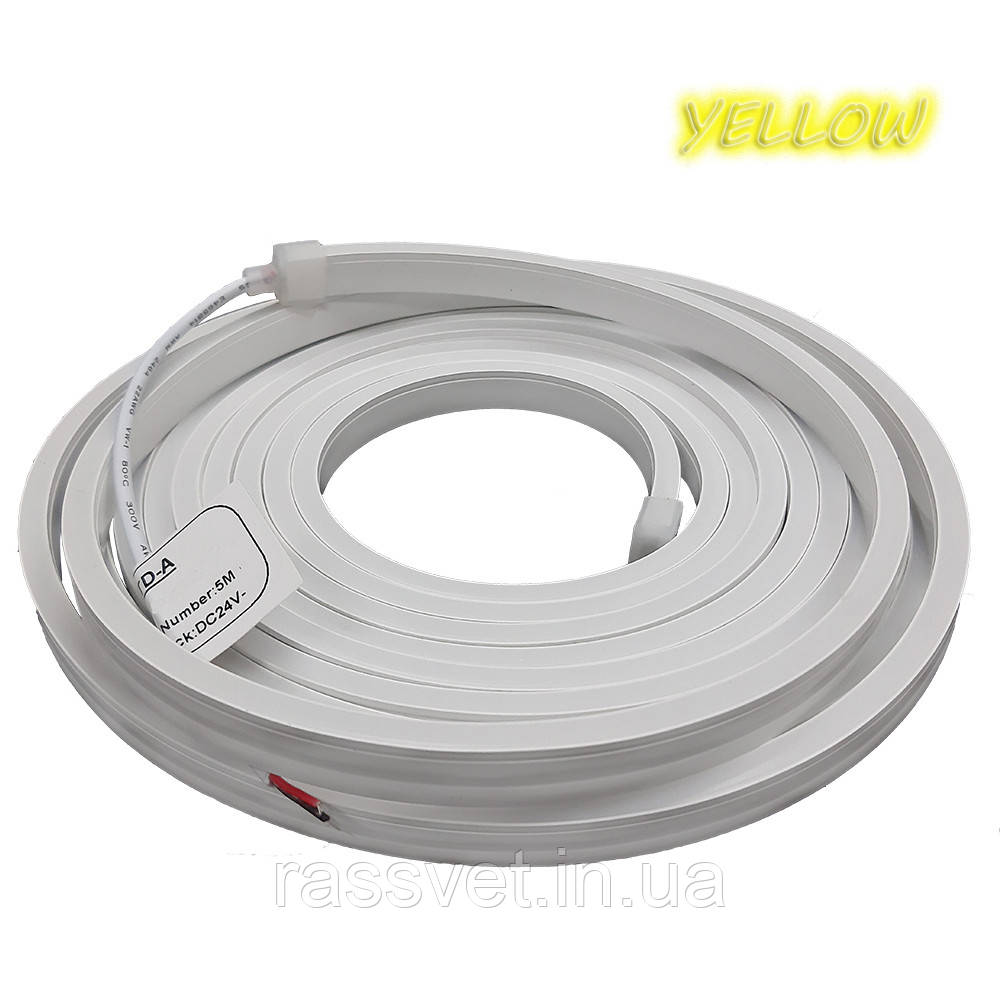 Світлодіодний неон 2835-120-IP65-Y-6-24 W16C0TD-A yellow (12902)