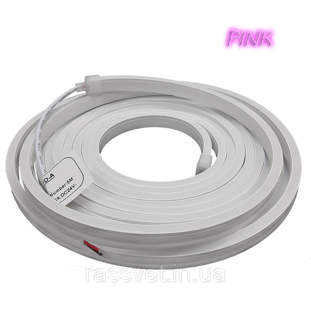 Світлодіодний неон 2835-120-IP65-Pk-6-24 W16C0TD-A pink (12903)