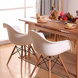 Крісло Тауер Вуд, білий пластик, бук (Прайз), Eames, фото 8