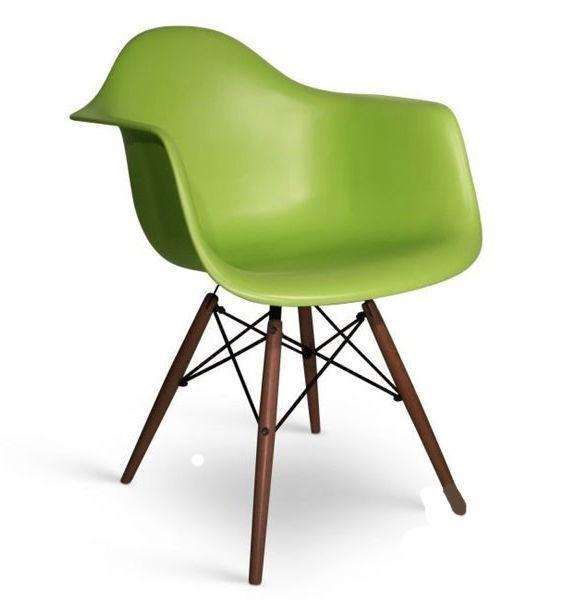 Крісло Тауер Вуд, зелений пластик, бук (Прайз), Eames