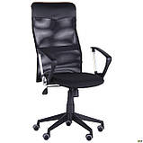 Крісло офісне Ultra сидіння А-1/Сітка чорна спинка, вставка Скад чорний, ТМ Амф, фото 2