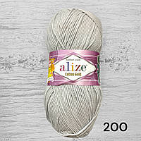 Полухлопковая пряжа Alize Cotton Gold / Алізе Коттон Голд.200 светло-серый