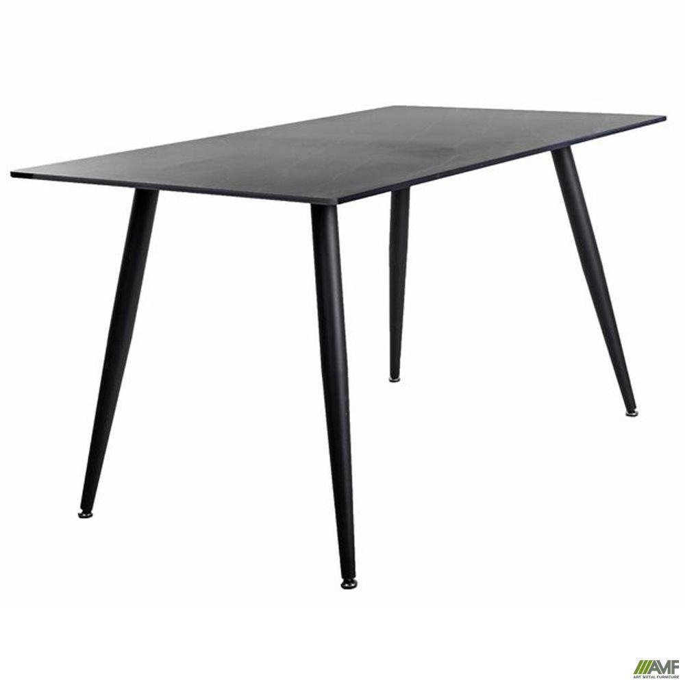Стіл обідній Lyon Black стільниця кераміка чорна, 80*140, ТМ Амф
