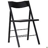 Стілець розкладний Ібіца чорний пластик зі спинкою, фото 2