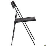 Стілець розкладний Ібіца чорний пластик зі спинкою, фото 3