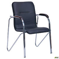 Стул офисный Самба хром орех Неаполь N-20 без канта, ТМ Амф