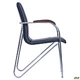 Стілець офісний Самба хром горіх Скад чорний без канта, ТМ Амф, фото 6