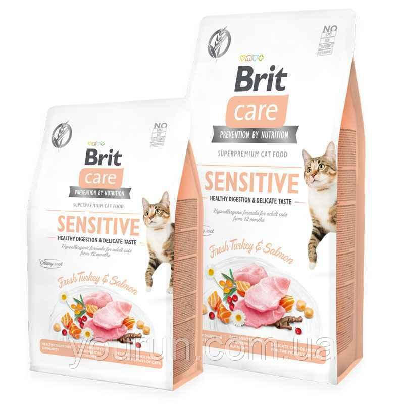 Brit Care Grain Free Sensitive Healthy Digestion&Delicate Taste-Корм для вибагливих котів (індичка/лосось)7 кг