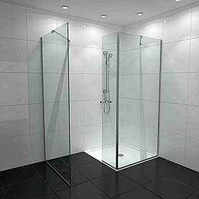 Скляна душова кабіна Нефрит прямокутна без дверей прозоре скло 1600х800х2000 мм (БЦ-стіл ТМ)