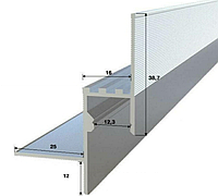 Профіль ширяльної стелі LED1220 під гіпсокартон з розсіювачем (14555)