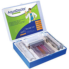 Тестер AquaDoctor таблеткового типу Аквадоктор 5 в1 pH, CL, Br, Cy, Alk 20 тестів Німеччина, фото 3