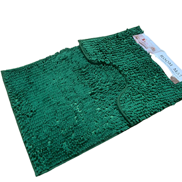 Килимки 90*60+60*40 см  для ванної кімнати темно-зелений