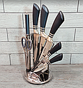 Набір кухонних ножів на підставці, що крутиться, A-Plus KF-1004 (8 предметів), фото 6