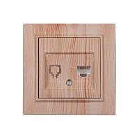 Розетка комп'ютерна 1x8P8C Світле дерево