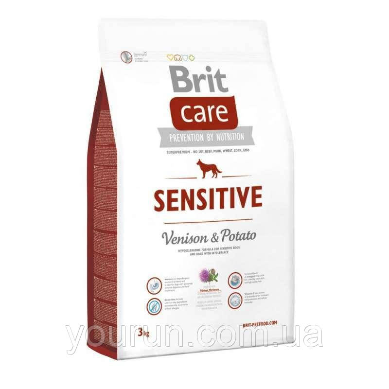 Brit Care (Брит Кеа) Sensitive Venison & Potato для дорослих собак з олениною і картоплею 3кг